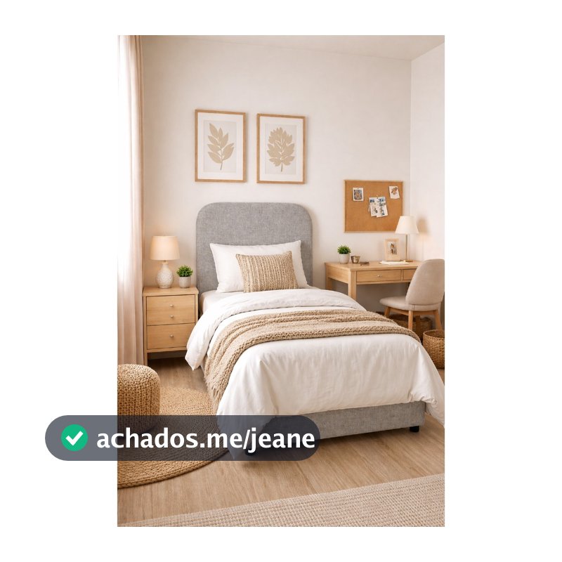 Cabeceira Ads Decor Dunna Orgânica Linho Cinza - Tamanho 90 CM Solteiro
