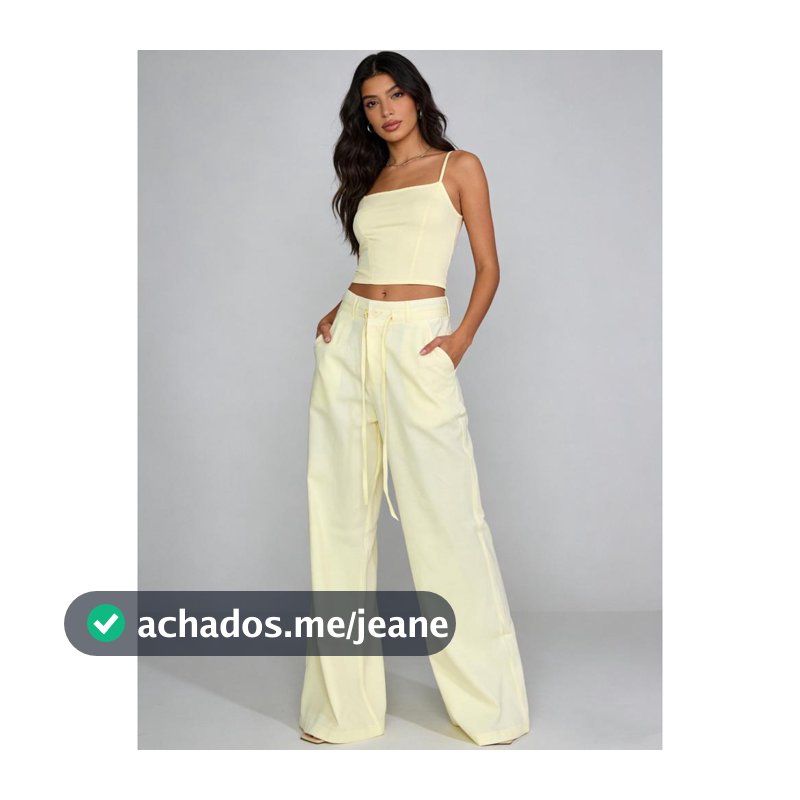 Calça Feminina Cintura Alta Casual Chic Fashion Marrante Estilo Moderno com Corte Largo e Tecido Suave