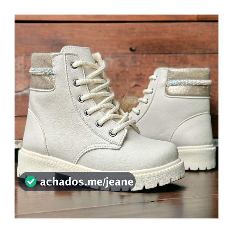 Coturno Juvenil Menina Infantil Bota Brilho Botinha Moda Estilo Confortável Tratorada Escola Solami