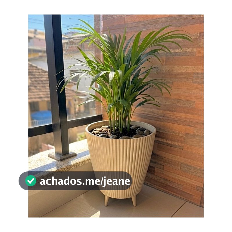 Vaso para Planta Canelado 34x26 Coluna Decorativo Jardim Sala Moderno Resistente
