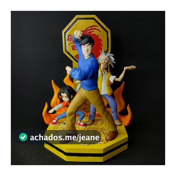 Diorama As Aventuras de Jackie Chan Action Figure Jackie Chan Desenho Tv Globinho Boneco de Decoração