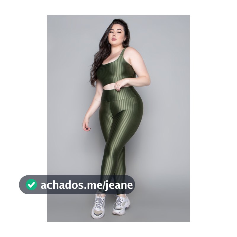 Conjunto Fitness Top Bojo Plus Size New Zig Alta Compressão Cintura Alta