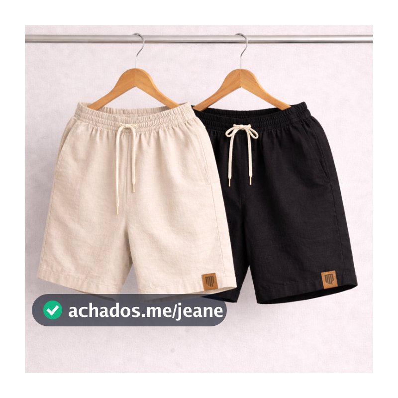 Kit 2 Shorts/Bermuda Mauricinho Masculino em Linho | Leveza, Conforto e Praticidade