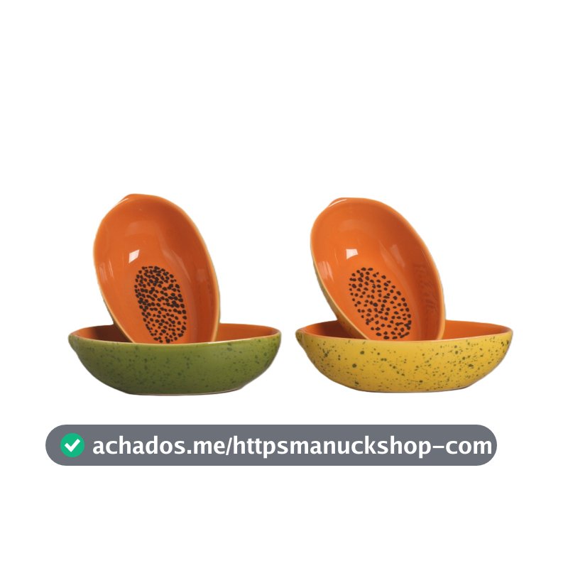 Kit 2 Tijelas de Cerâmica Mamão Formosa (Capacidade 600ml cada)