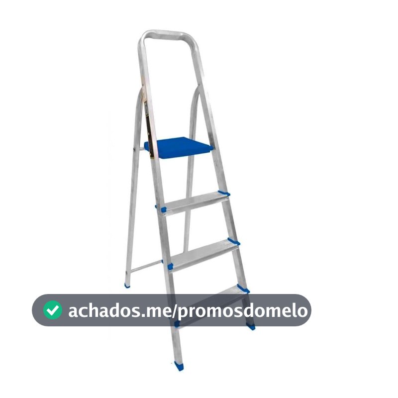 Escada Alumínio Pratik 4 Degraus Uso Doméstico