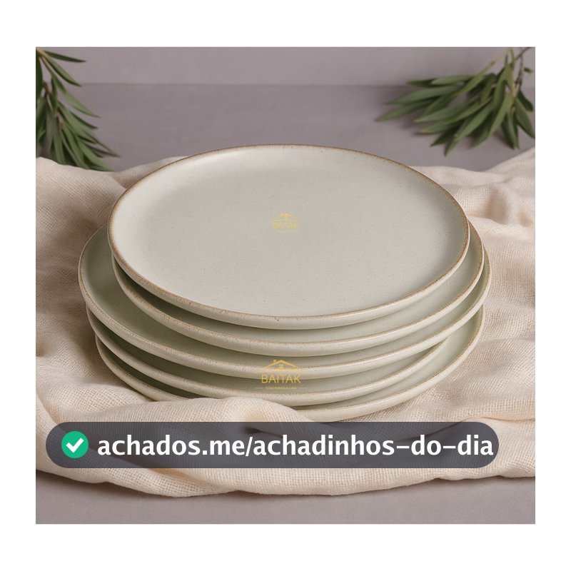 Kit 6 Pratos Raso Moderno 100% Porcelana 27 cm