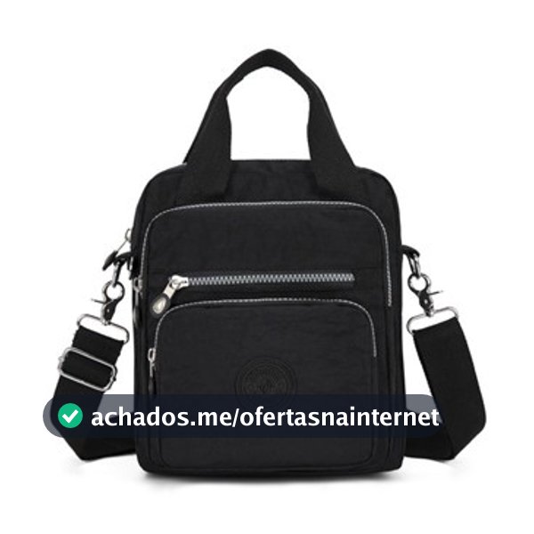 Bolsa feminina nylon impermeável vira mochila transversal tiracolo leve 3em1Com pingente de bola de cabelo