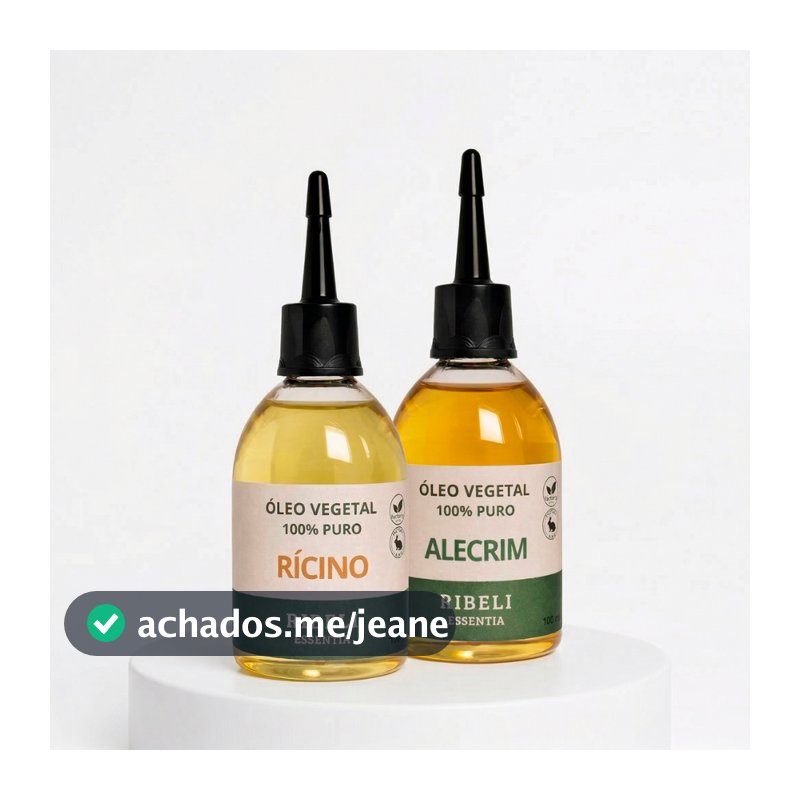Terapia Capilar Umectação Óleo Vegetal de Rícino 100ml + Óleo Vegetal de Alecrim 100ml