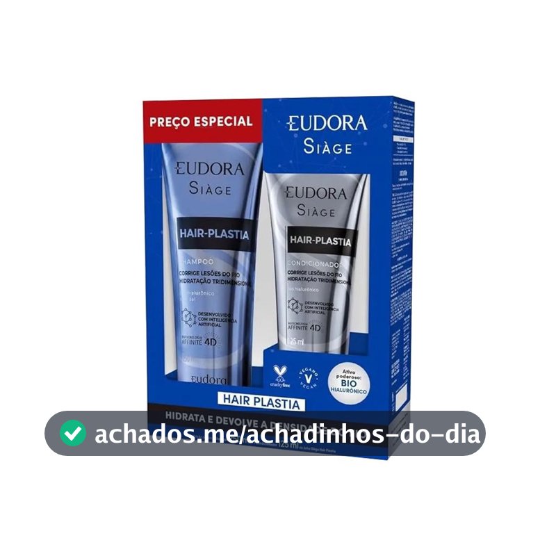 Kit Eudora Siàge Hair-Plastia Shampoo 250ml + Condicionardor 125ml