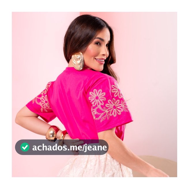 Blusa T-Shirt Feminina Luxo Bordada Algodão Premium Elegante