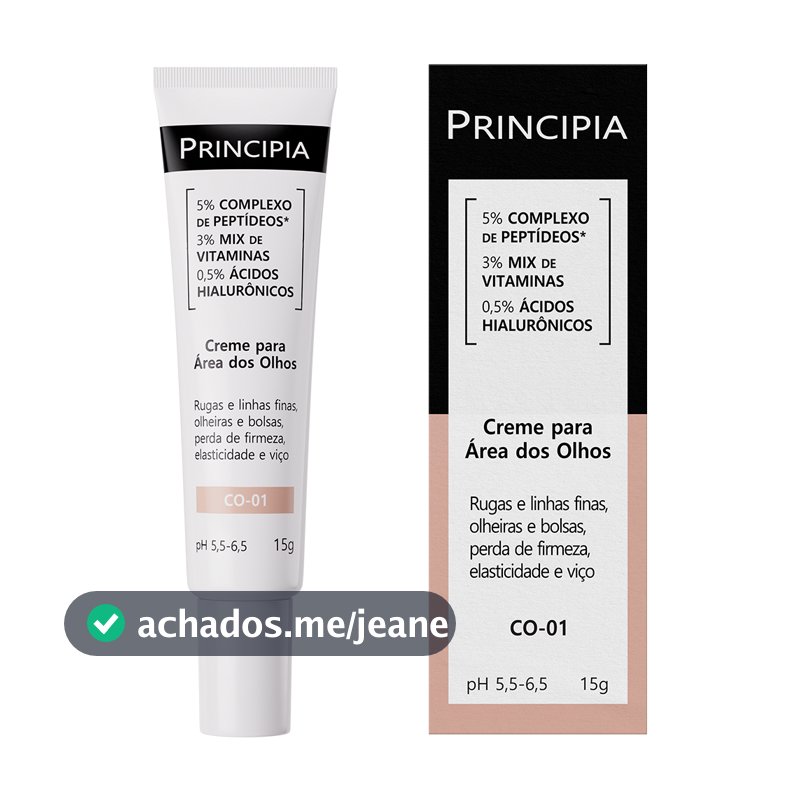 Creme para área dos olhos 5% Complexo de Peptídeos + 3% Mix de Vitaminas + 0,5% Ácidos Hialurônicos CO-01 com 15g