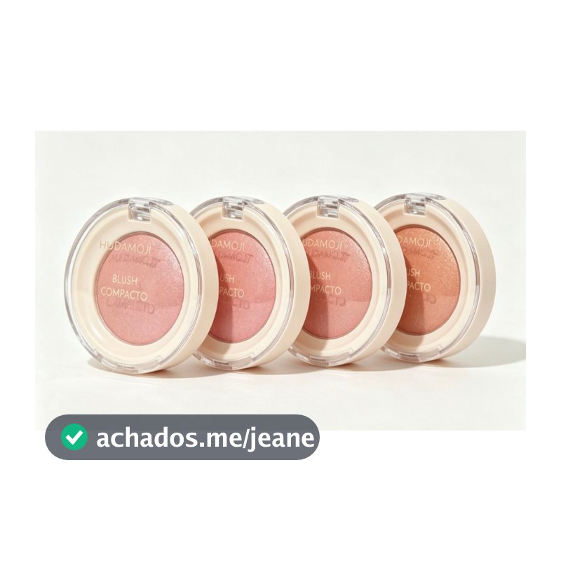 Blush e Iluminador 2-em-um HUDAMOJI Blush com Brilho Fino Efeito Natural