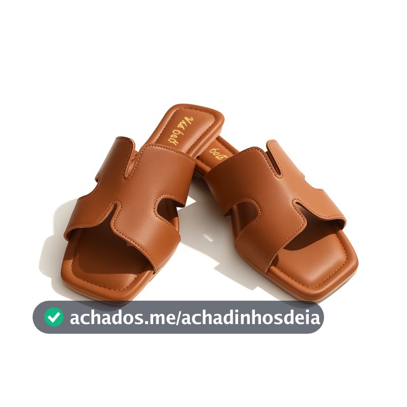 Rasteirinha Feminina Modelo H Confortável Bico Quadrado Sandália Verão
