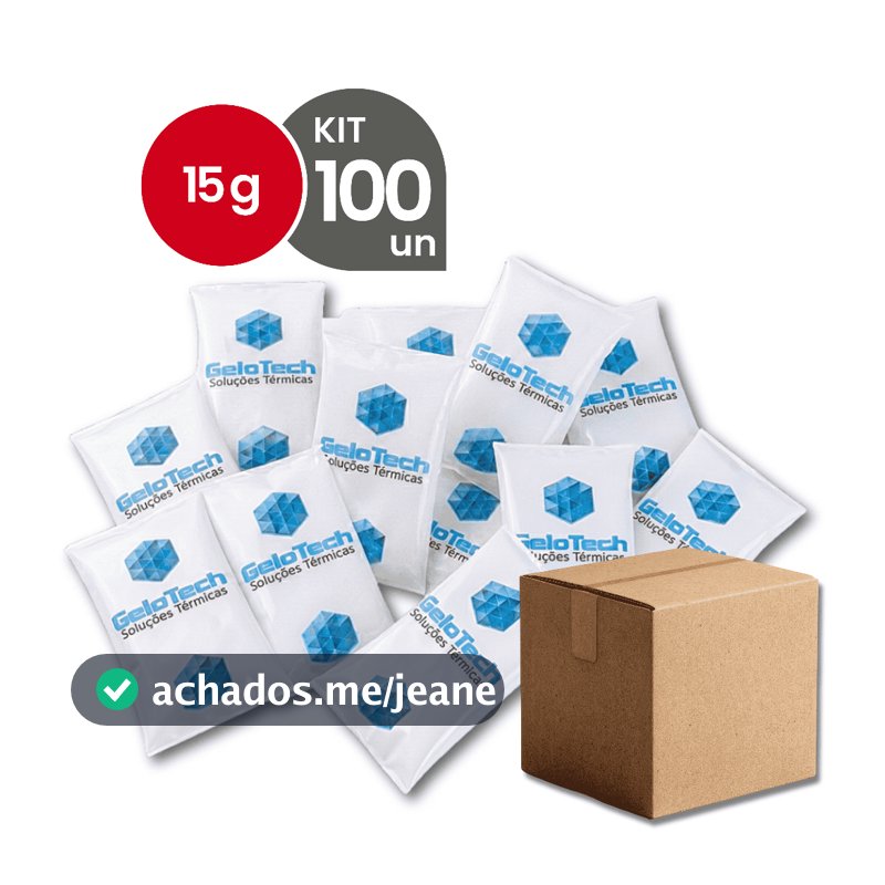 Kit 100 Gelo Reutilizável 15g Flexível Até 8h Gelado Não Molha | GeloTech Gel Artificial Atóxico