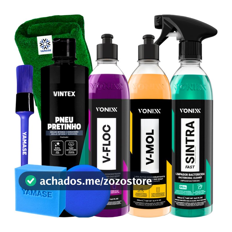 Kit Shampoo V-Floc V-Mol Limpador Sintra Fast Vonixx Pretinho Vintex