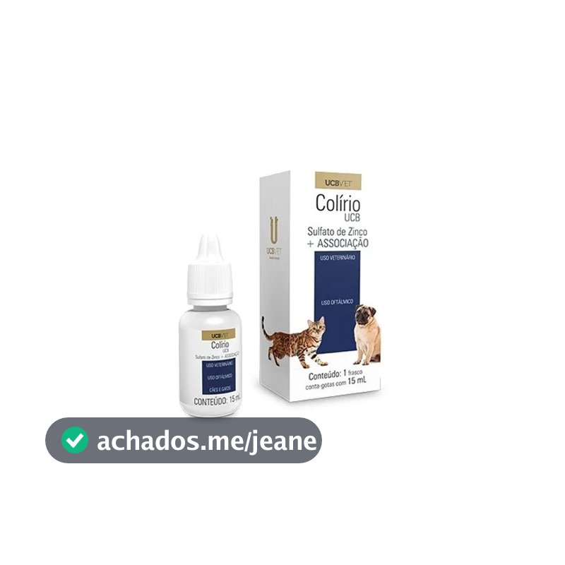 Colírio Pet 15ml Cães Gatos Higiene Ocular Ucb