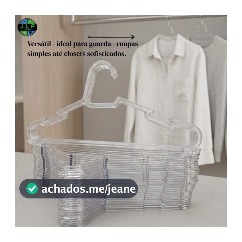 Kit  Cabide Plástico Acrílico Transparente Adulto Organizador Resistente Cristal