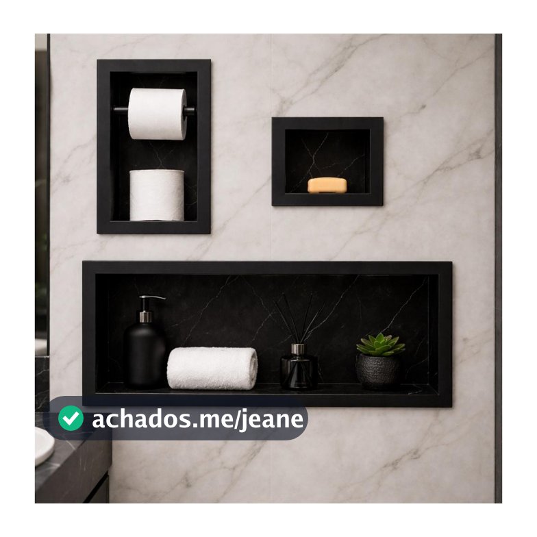 Kit Completo Banheiro: Nicho 60x30 Porcelanato + Porta Papel + Saboneteira – Envio Rápido