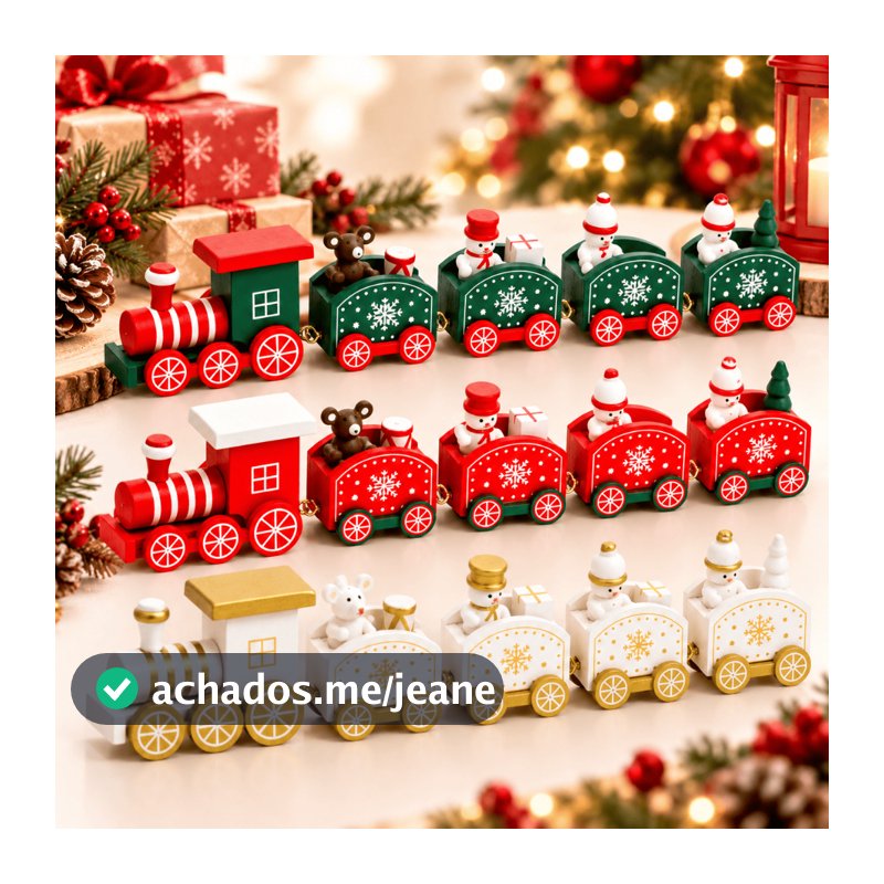 Trenzinho De Natal Enfeite Para Decoração Natalina Papai Noel Decorativo