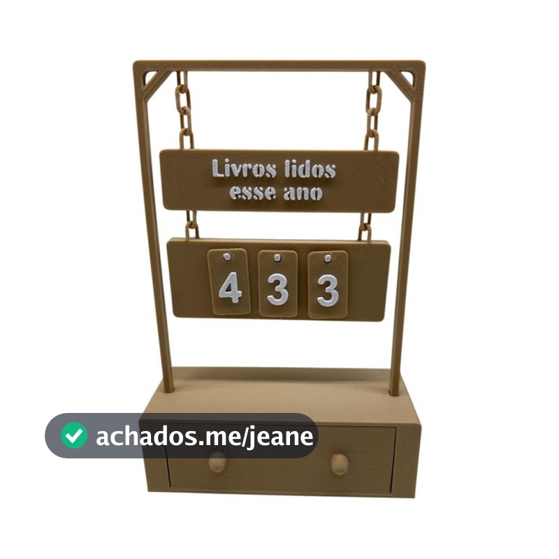 Placa Contador de livros lidos - Frase Personalizado.