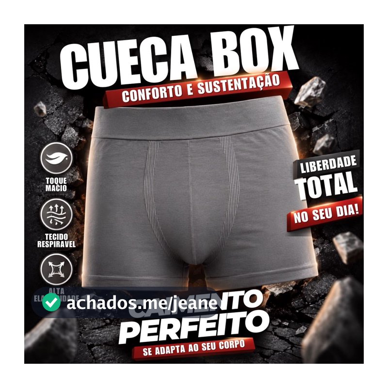 Kit Cuecas Boxers Masculina Cueca Lisa de Poliéster Confortável