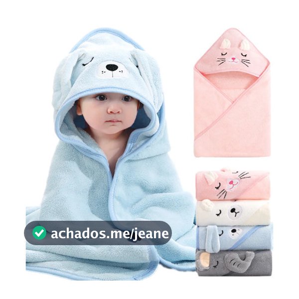 Toalha De Banho Bebê Capuz Roupão Infantil Recém Nascido Criança Bichinho Absorvente