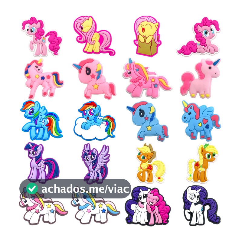 Amuletos De Sapato MEIDJ 20 Acessórios De PVC Decorativos Com Padrão De Pônei Fofo Botão