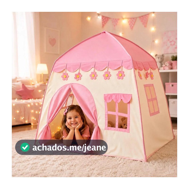 Barraca Tenda Cabana Menina Infantil Dobrável Menor Preço Rosa Flor