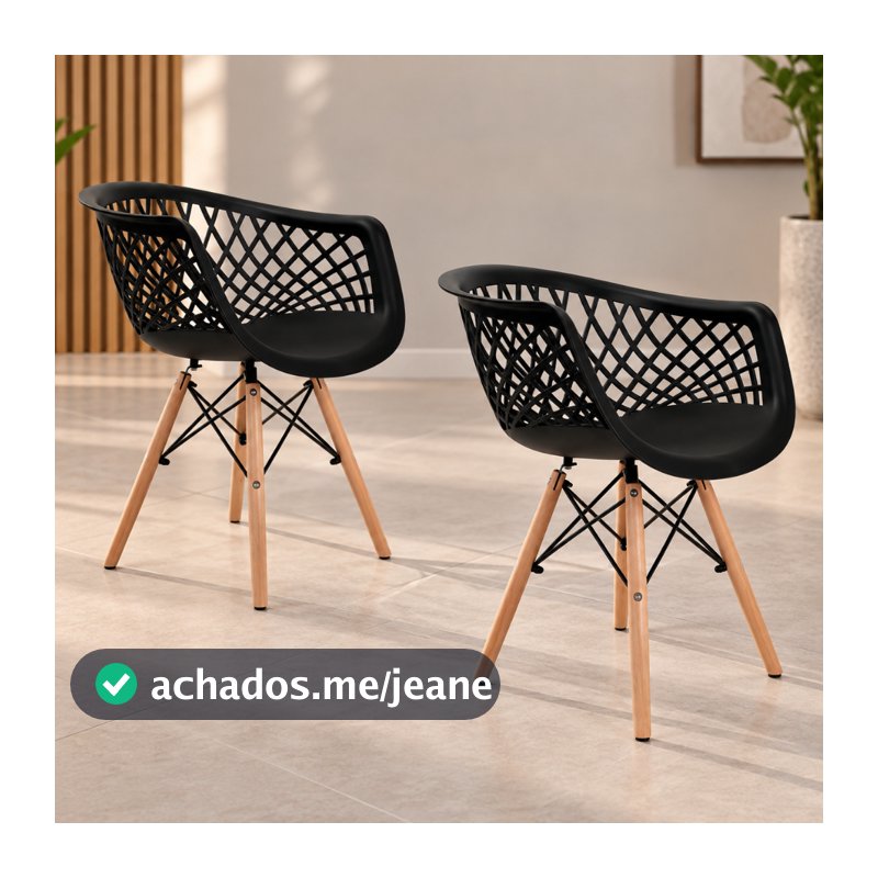 Kit 2 Cadeiras de Jantar Eames Web Pé Palito