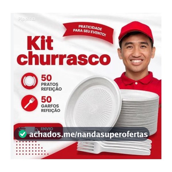 Kit Descartáveis Refeição 50 Pratos E 50 Garfos Total 100 UND