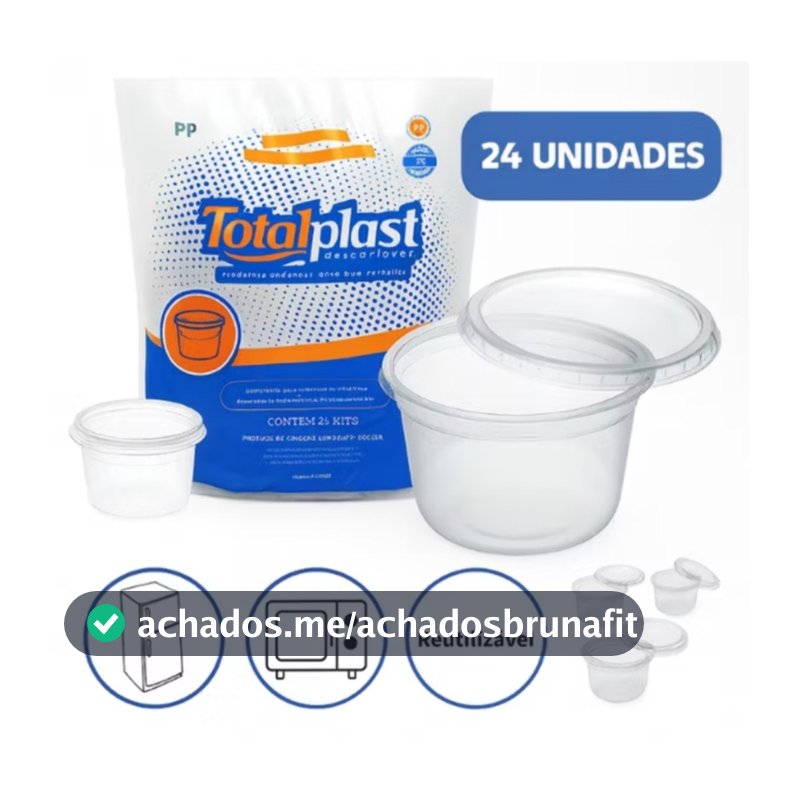Kit Pote E Tampa Redondo 250ml e 500ml Livre de BPA Totalplast