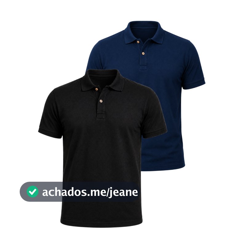 Kit Camisas Polo Masculina Colarinho inglês Tecido Piquet Modelo Casual Masculino