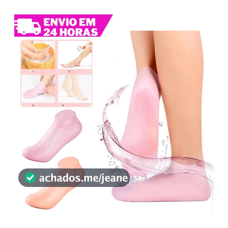 Meia de Hidratação Silicone Esfoliante Gel Spa Dos Pés