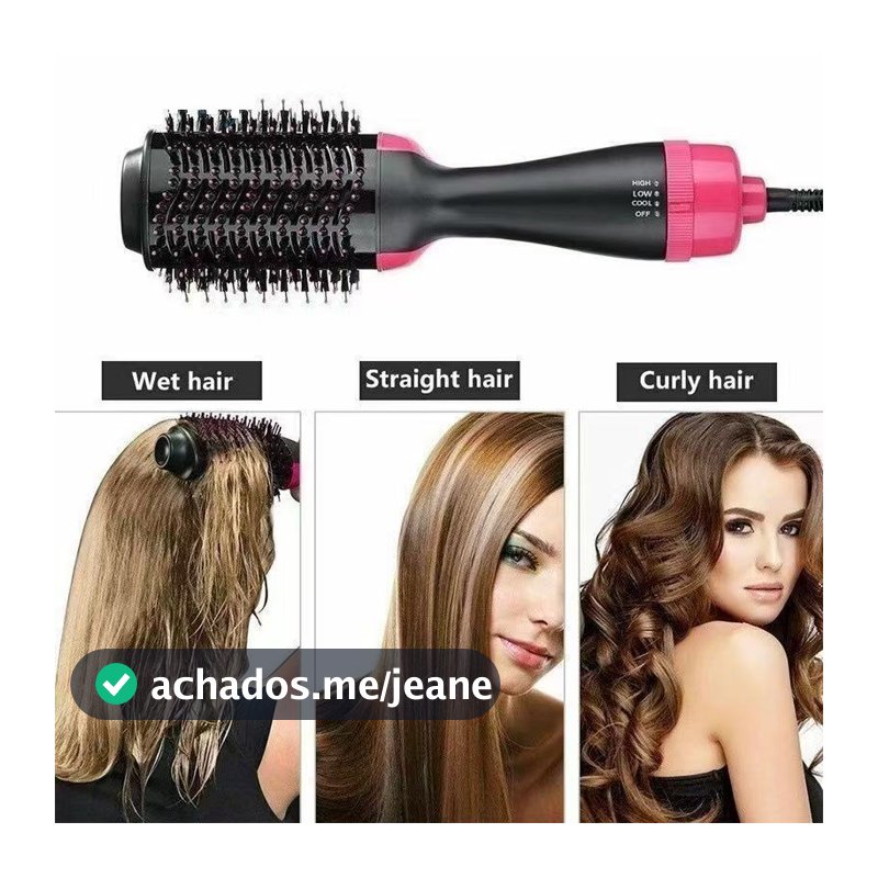 Escova Secadora Alisador Elétrica Quente Cabelo 3 Em 1--1651