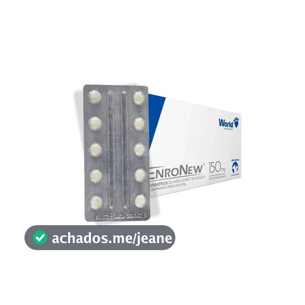 Enronew Enrofloxacina 150 mg Para Cães E Gatos World - Cartela 10 Comp