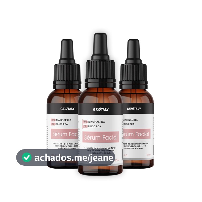 Kit com 3x Sérum Facial G2 Gevitaly 30ml Niacinamida 10% + Zinco PCA 1% Cuidado Diário Prolongado Skincare