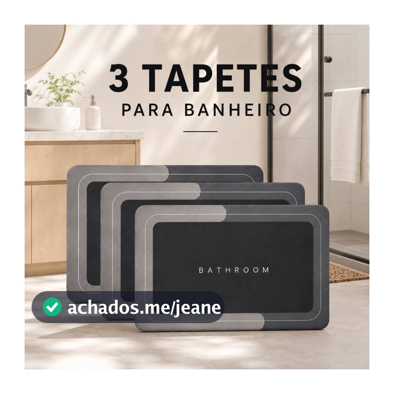 Tapetes para Banheiro Absorvente Antiderrapante Secagem Rápida Macio Durável