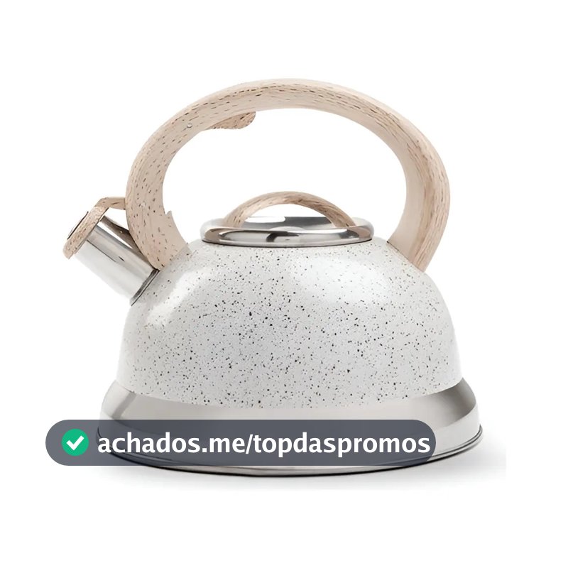 Chaleira com Apito Brinox 2,7L Indução Roma Chaleira Inox Cores Vanilla Granito
