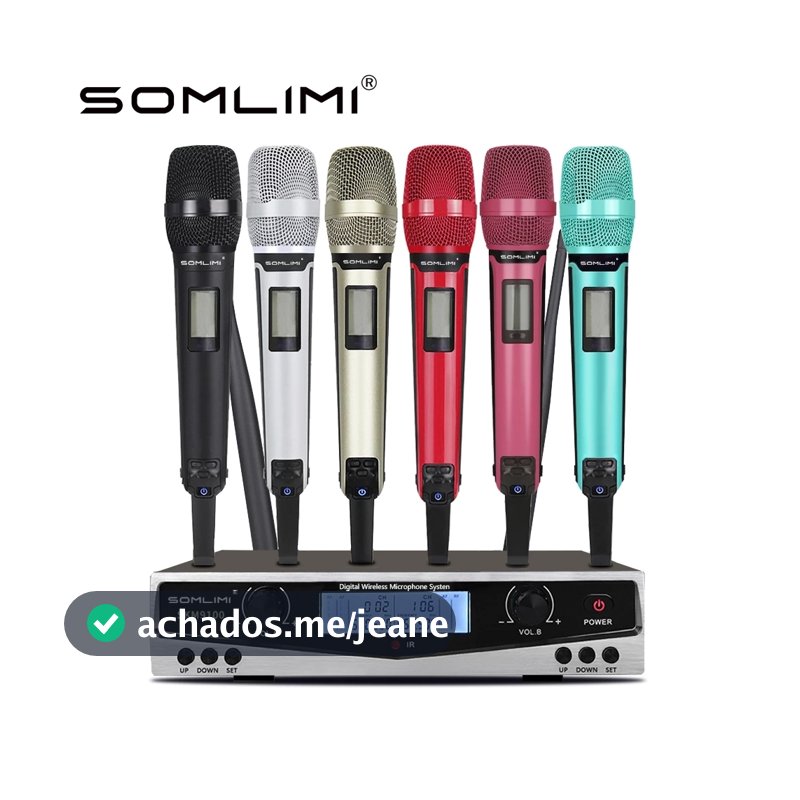 SOMLIMI-Original SKM9100-500 Dynamic Dual Channel Professional Wireless Microphone Singing Performance KTV Church Speech