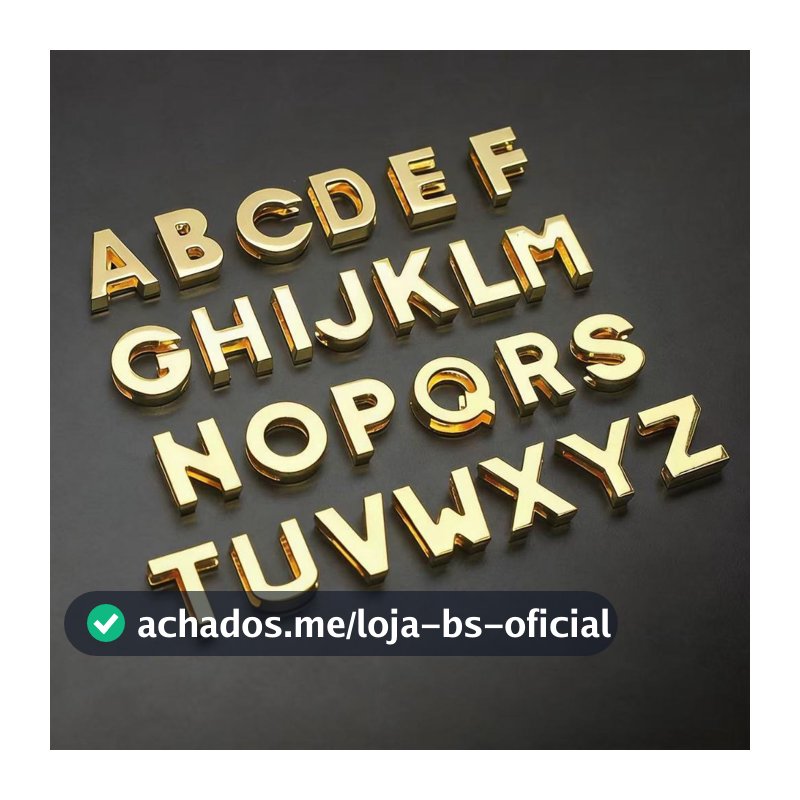 Material em aço inoxidável entremeio passante letras 12mm para bijuterias artesanatos decorar