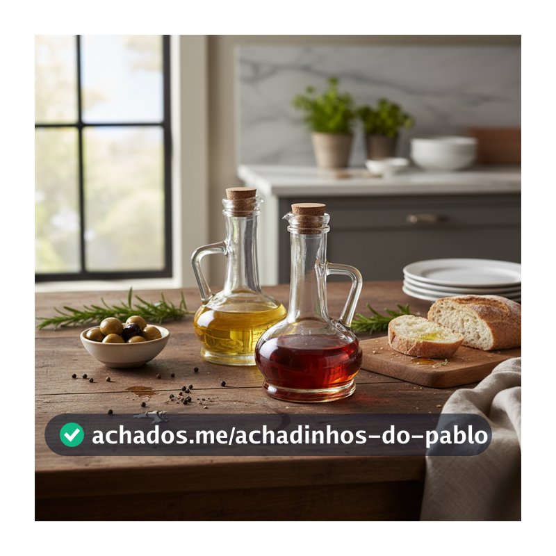 Kit 2 Galheteiro Porta Azeite Vinagre De Vidro Tampa Rolha 230ml