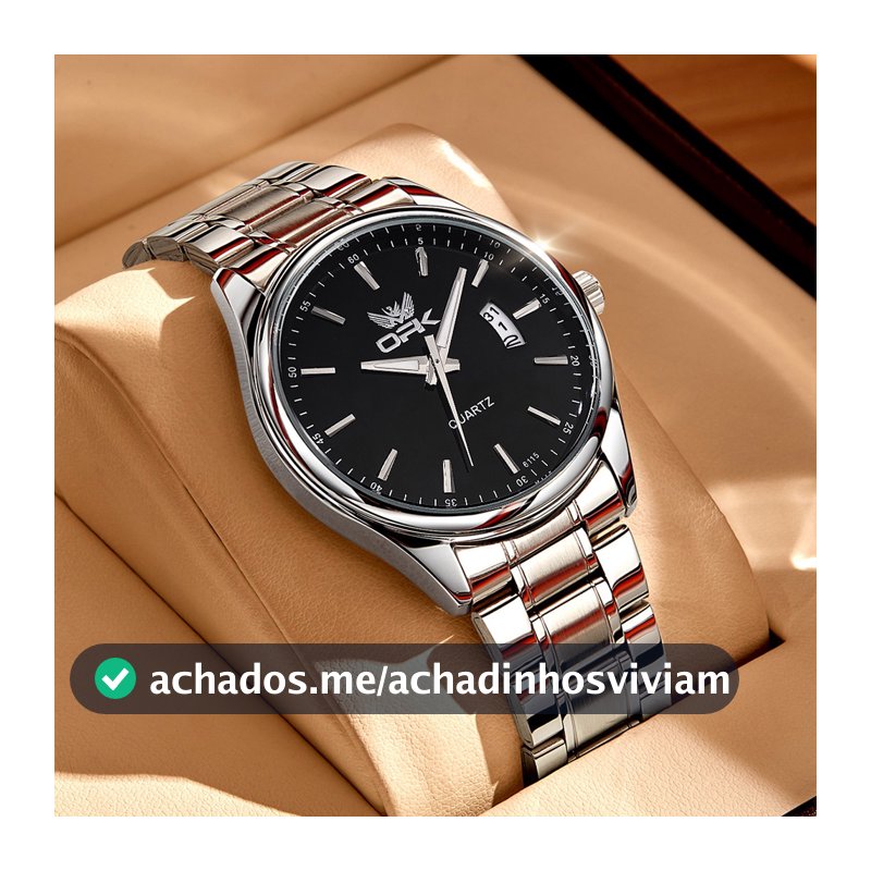 OPK 6010 Relogio Masculino Luxo Prova Da água Original Preto Esportivo De Aço Cronógrafo Quartzo