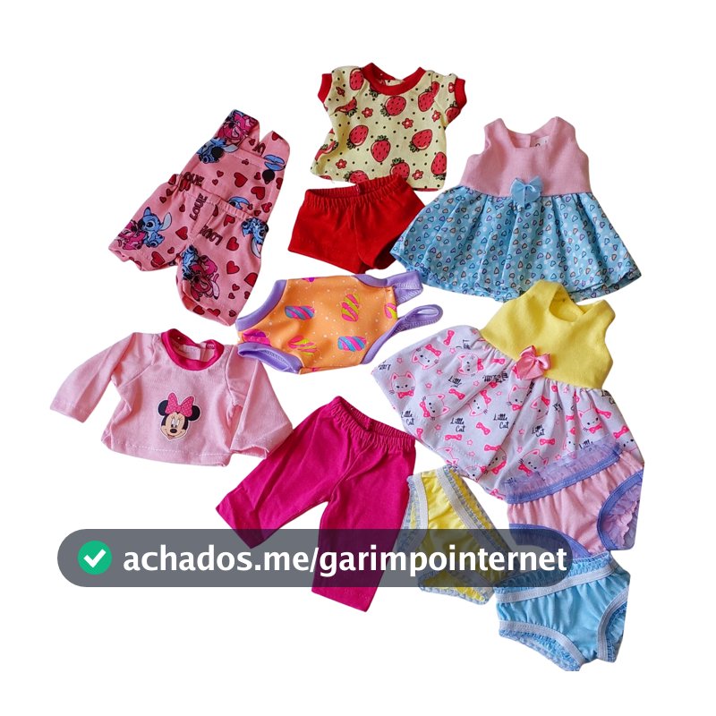 Lorenmania Roupa Boneca Baby Alive Kit Mix C/ 11 peças Cores E Estampas Variadas