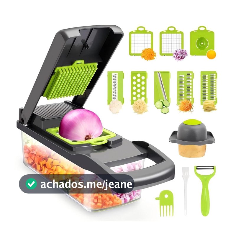 Cortador, Fatiador e Ralador Manual Multifuncional De Legumes e Alimentos (12 funções)