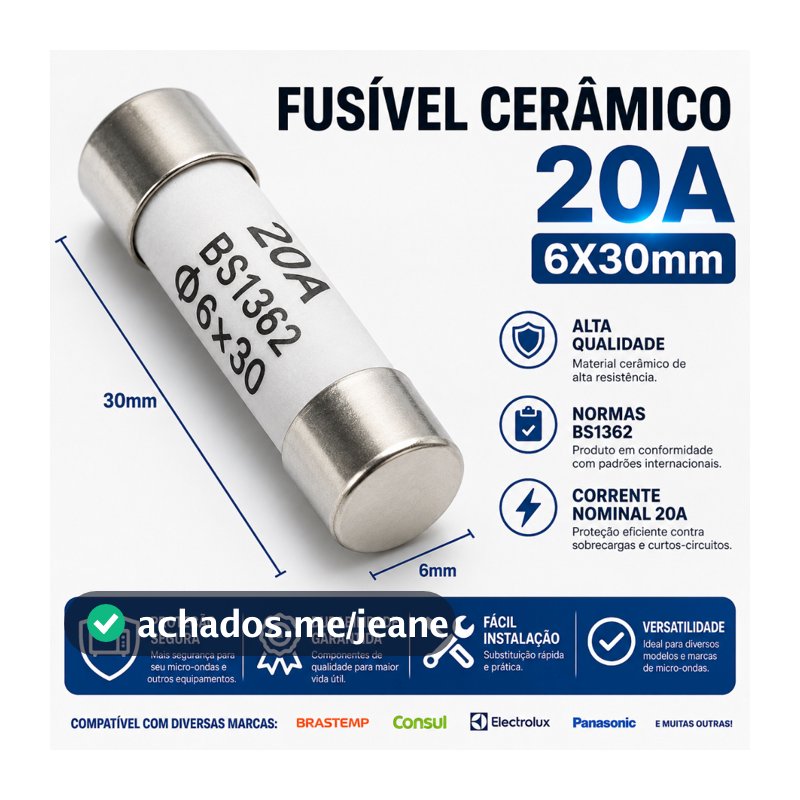 Fusível Microondas Para Todos Modelos Universal 20a Amperes