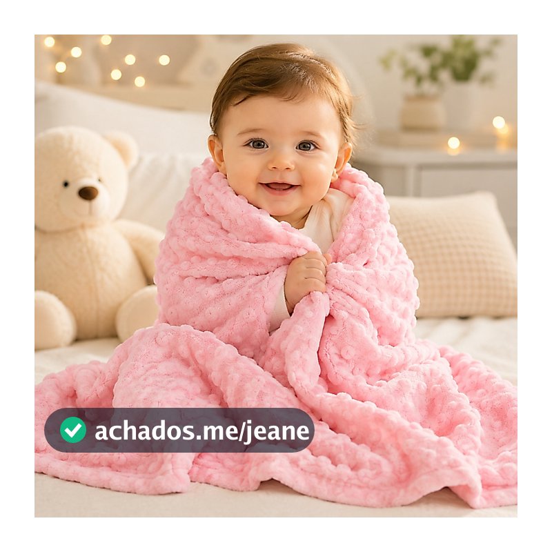 Manta Bebê Pipoquinha 80x100cm Cobertor Infantil Macio Alto Relevo para Berço e Carrinho