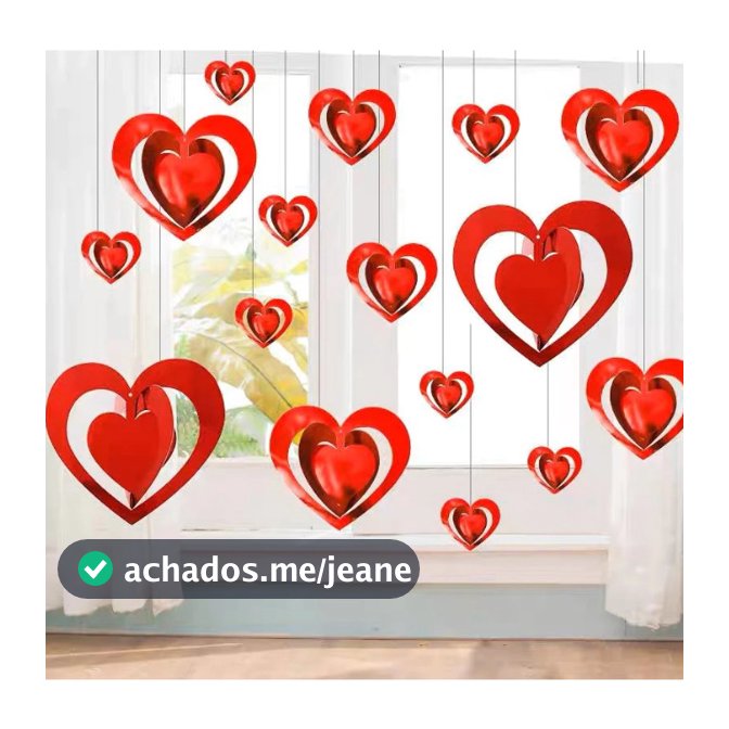 Enfeite Coração teto Decorativa 3D Metalizado Decoração Dia Das Mães Dia Dos Namorados