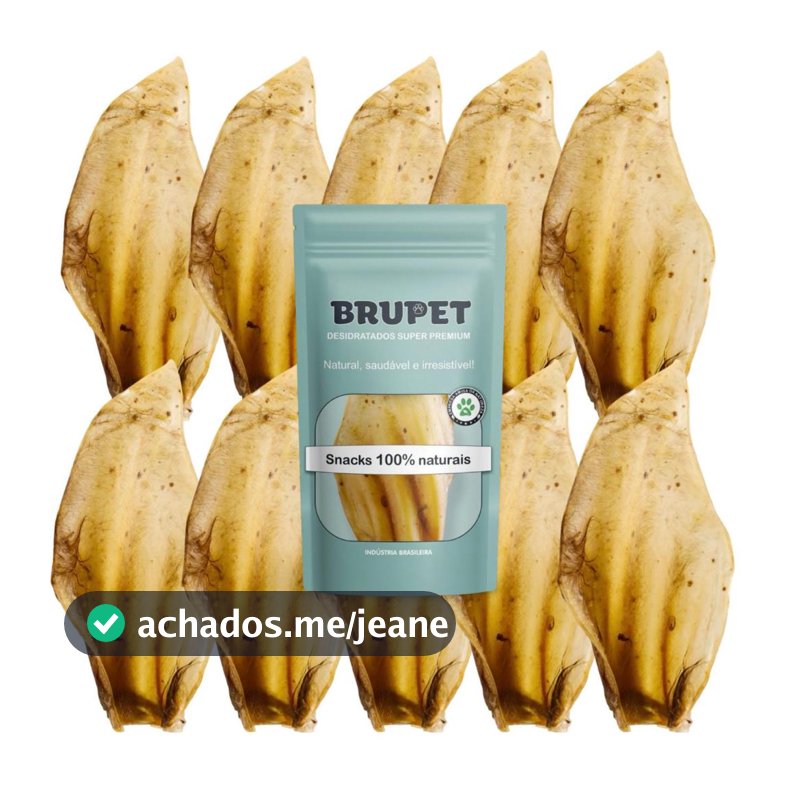 Kit 10 unidades Orelha Bovina Petisco 100% Natural Desidratada Premium para Cães cachorros Brupet