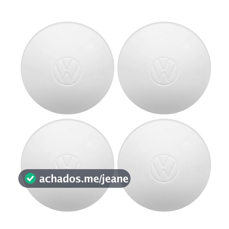 Kit 1/4 Calotas Abauladas Brancas  P/ rodas 5 Furos Fusca/Kombi fixação por presilhas