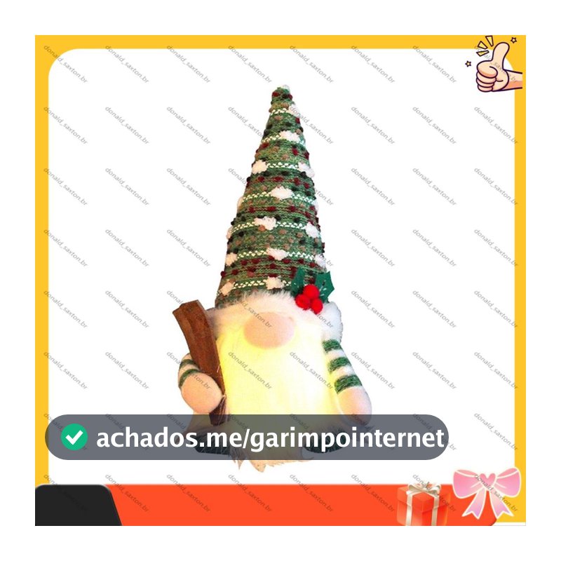 [Rápido D] Boneca De Natal Trenó Gnomo De Esqui Com Luz LED Rudolph Decoração Para Casa Presentes De Ano Novo 29cm Verde